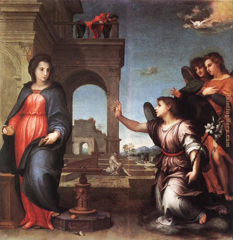The Annunciation painting - Andrea del Sarto The Annunciation art painting